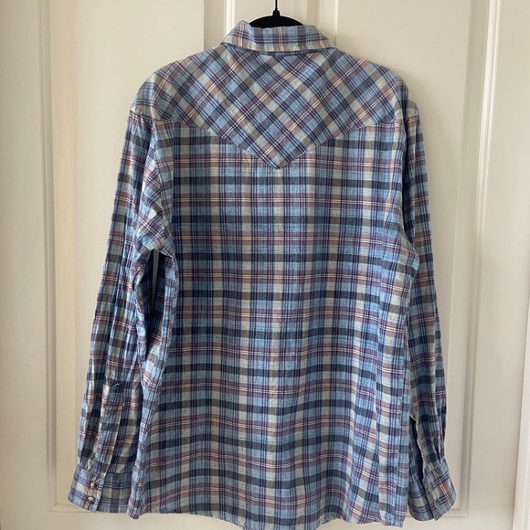 Pendleton Shirt Mens Medium Button Up Bridgeport Long Sleeve Blue Plaid - Picture 4 of 6